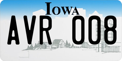 IA license plate AVR008