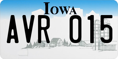 IA license plate AVR015
