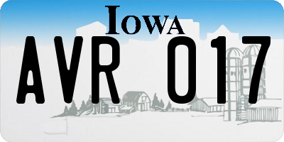 IA license plate AVR017