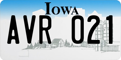 IA license plate AVR021