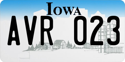 IA license plate AVR023