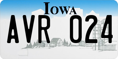 IA license plate AVR024