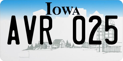 IA license plate AVR025