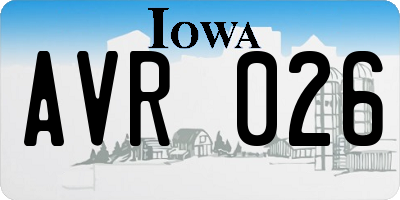 IA license plate AVR026