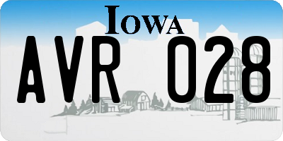 IA license plate AVR028
