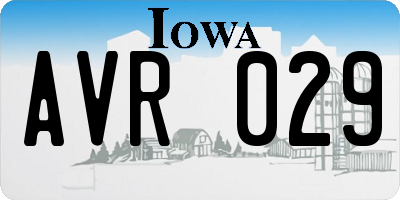 IA license plate AVR029