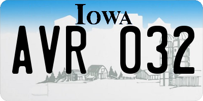 IA license plate AVR032
