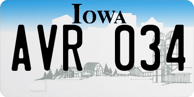 IA license plate AVR034