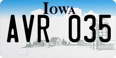 IA license plate AVR035