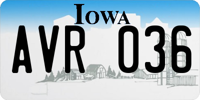 IA license plate AVR036