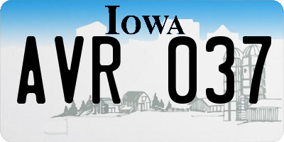 IA license plate AVR037