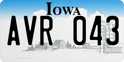 IA license plate AVR043