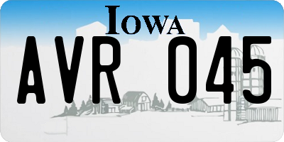 IA license plate AVR045