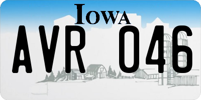IA license plate AVR046
