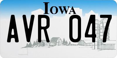IA license plate AVR047