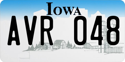 IA license plate AVR048