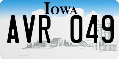 IA license plate AVR049