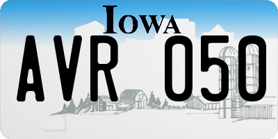 IA license plate AVR050