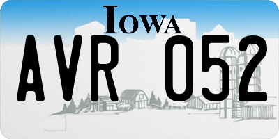 IA license plate AVR052