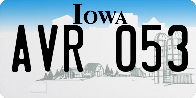 IA license plate AVR053