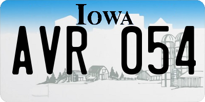 IA license plate AVR054