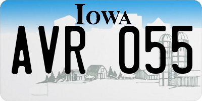 IA license plate AVR055