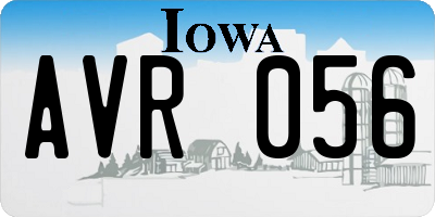 IA license plate AVR056