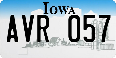IA license plate AVR057