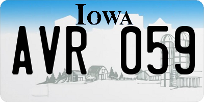IA license plate AVR059