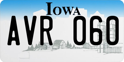 IA license plate AVR060