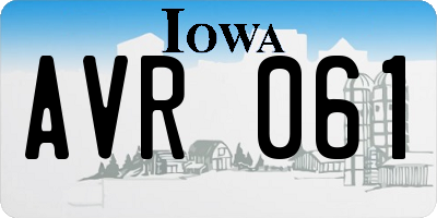 IA license plate AVR061