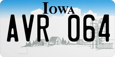 IA license plate AVR064