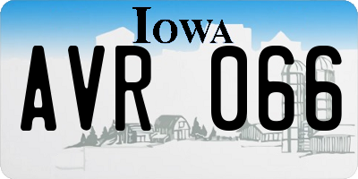 IA license plate AVR066