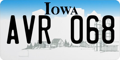 IA license plate AVR068
