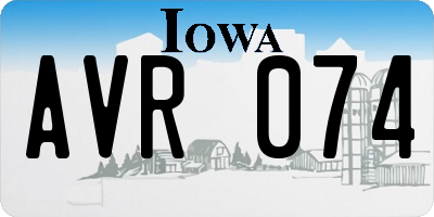 IA license plate AVR074