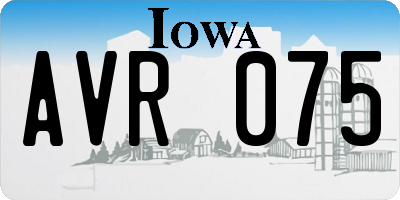 IA license plate AVR075