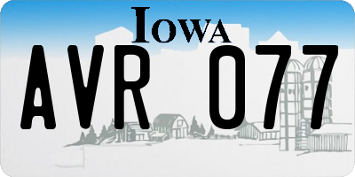IA license plate AVR077