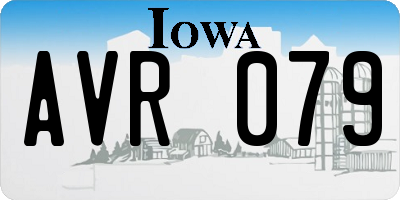 IA license plate AVR079