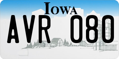 IA license plate AVR080