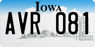 IA license plate AVR081