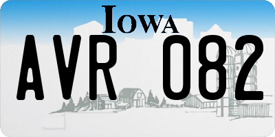 IA license plate AVR082