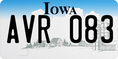 IA license plate AVR083