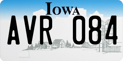 IA license plate AVR084