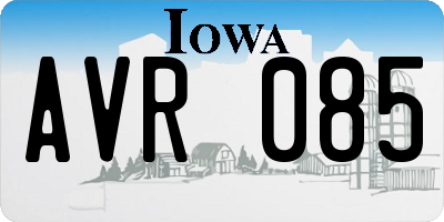 IA license plate AVR085