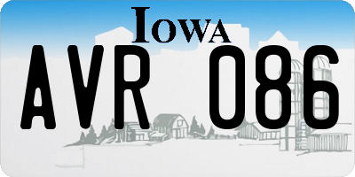 IA license plate AVR086