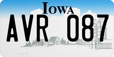 IA license plate AVR087