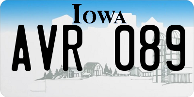 IA license plate AVR089