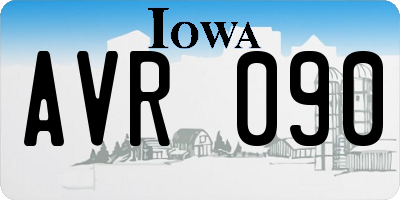 IA license plate AVR090