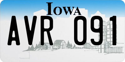 IA license plate AVR091