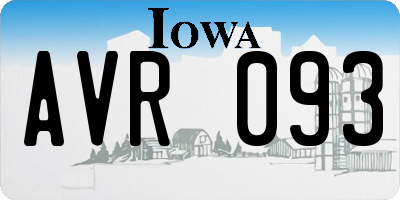 IA license plate AVR093